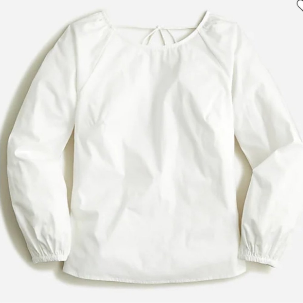 Tie-back top in stretch cotton poplin blend